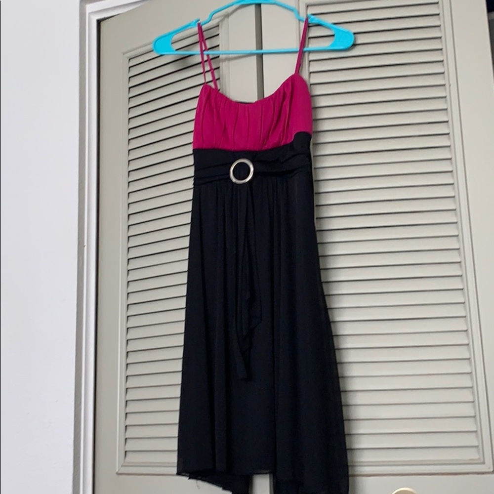 Short Pink Color Block Prom Dress